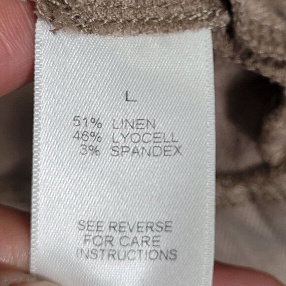 Evereve Womens Double-Breasted Blazer Jacket Size L Linen Blend Beige - Picture 5 of 8